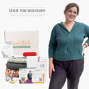 Made for Mermaids Feyre top in teal beside an open IndieStitch sewing kit.