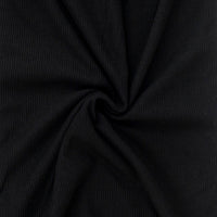Close-up of black fabric with a ribbed texture