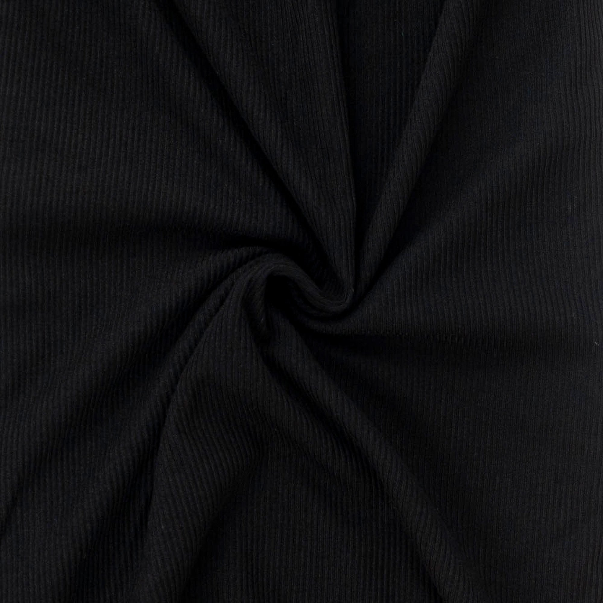 Black Rib Knit - Extra Fabric Option