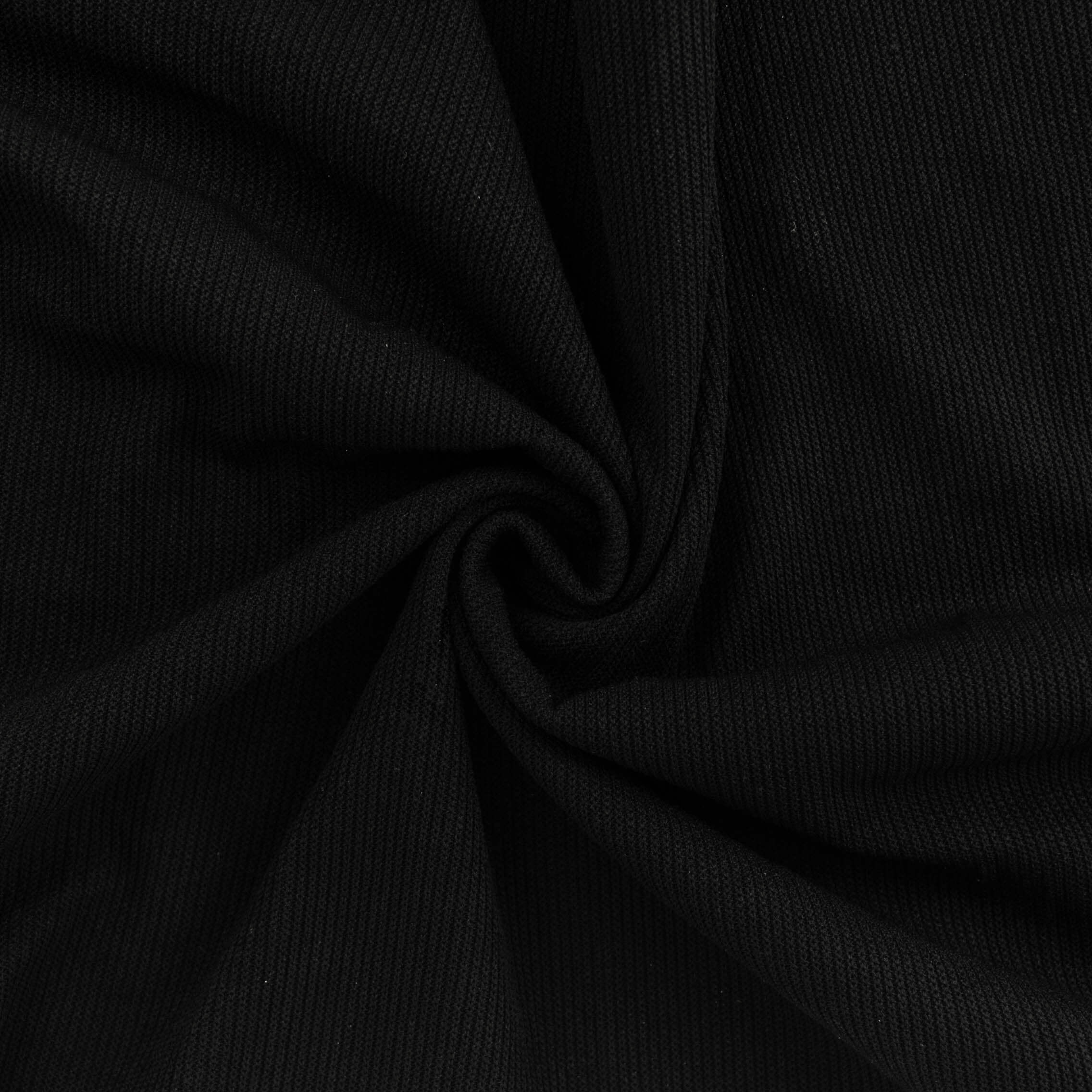 Close-up of black fabric with a ribbed texture