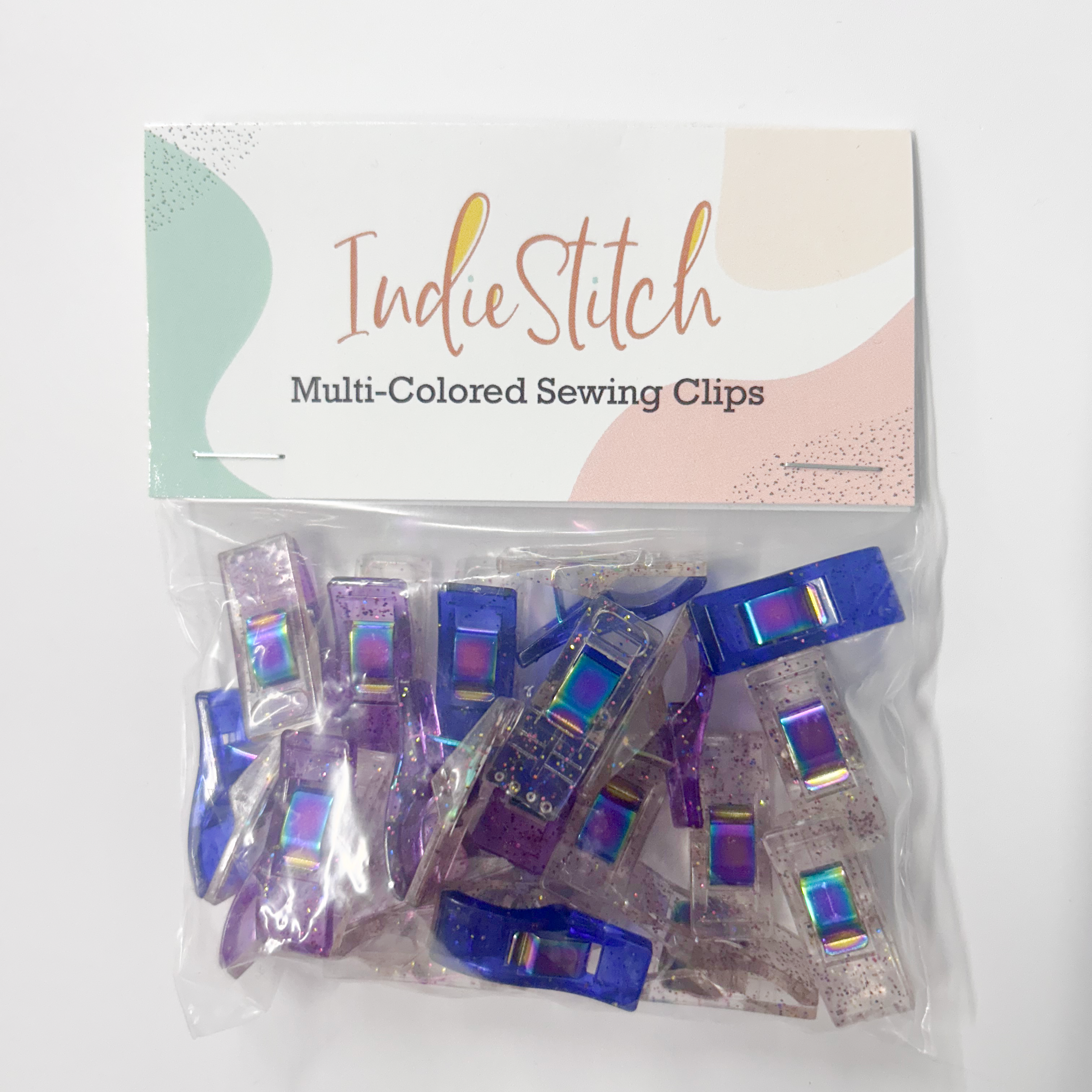 Purple Glitter Sewing Clips