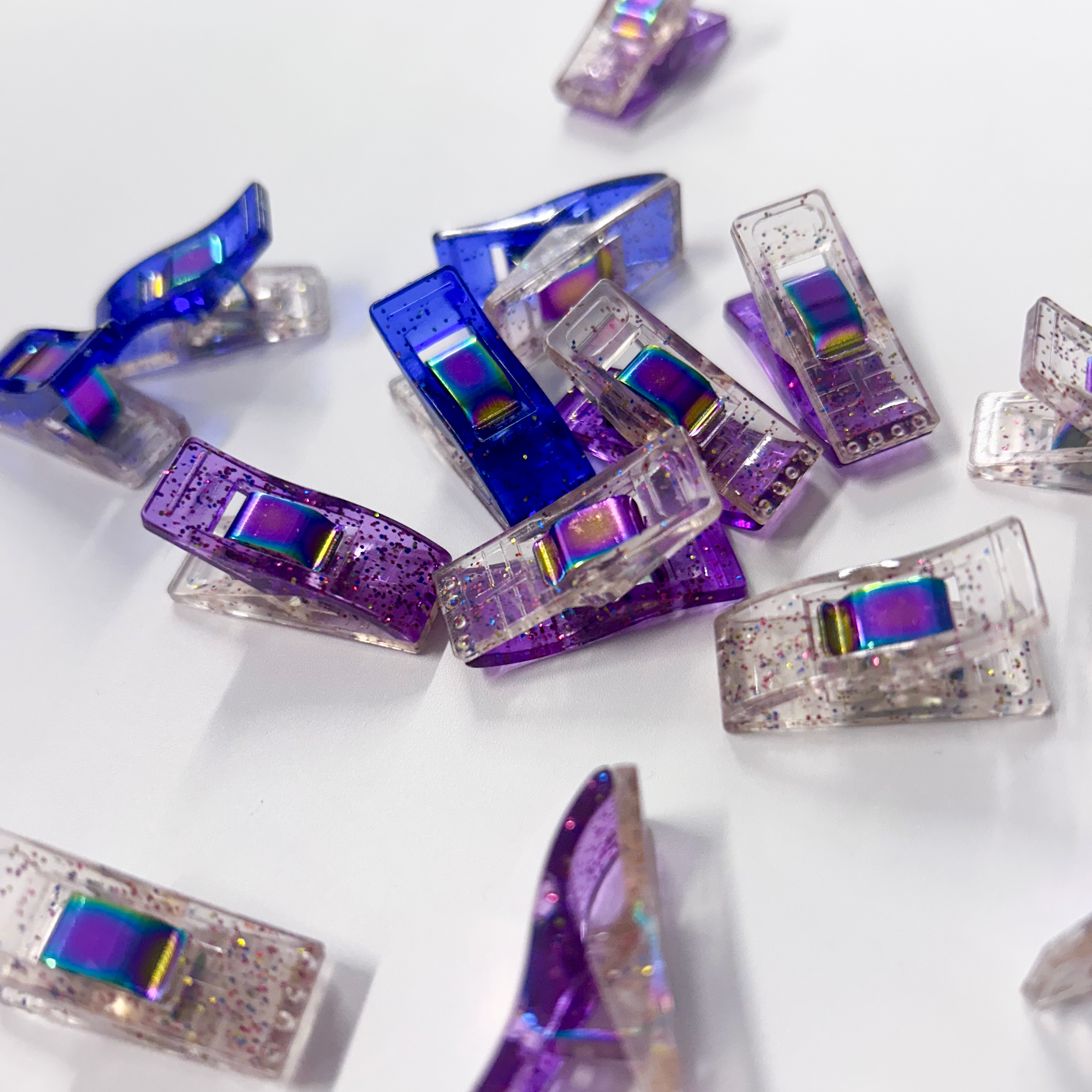Purple Glitter Sewing Clips
