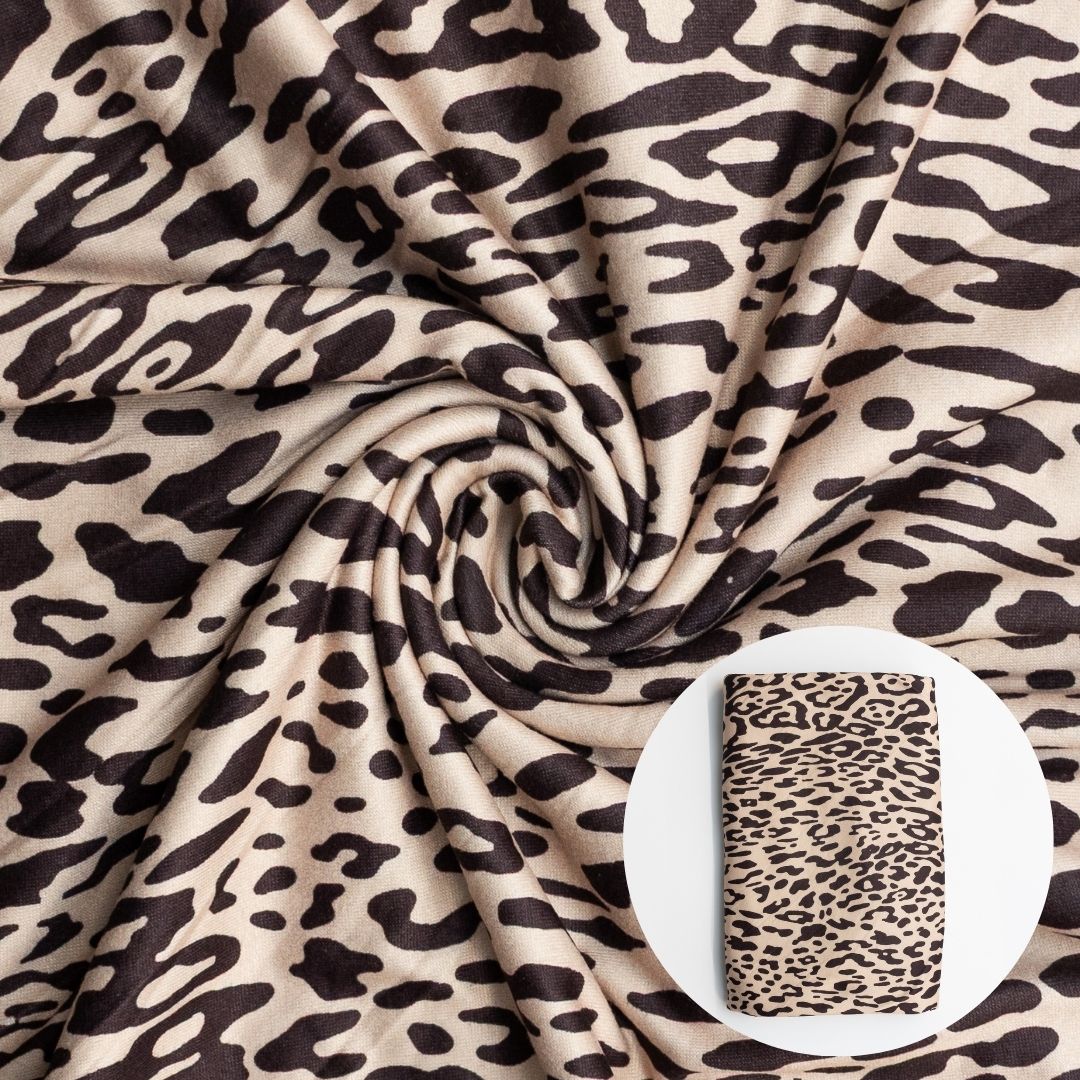 Leopard fabric in swirl pattern