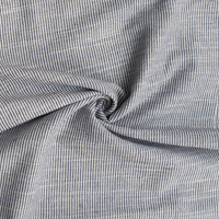 Close-up of navy and white striped fabric with a slight texture.