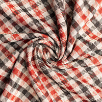 Black/Red Plaid Double Knit - 3 Yards