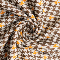 Brown/Orange Houndstooth Knit - 3 Yards