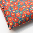 Red & Blue Floral Cotton Poplin - 3 Yards