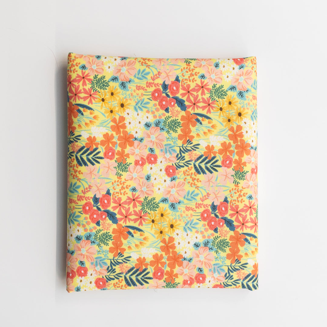 Yellow Floral Cotton Poplin - 3 Yards