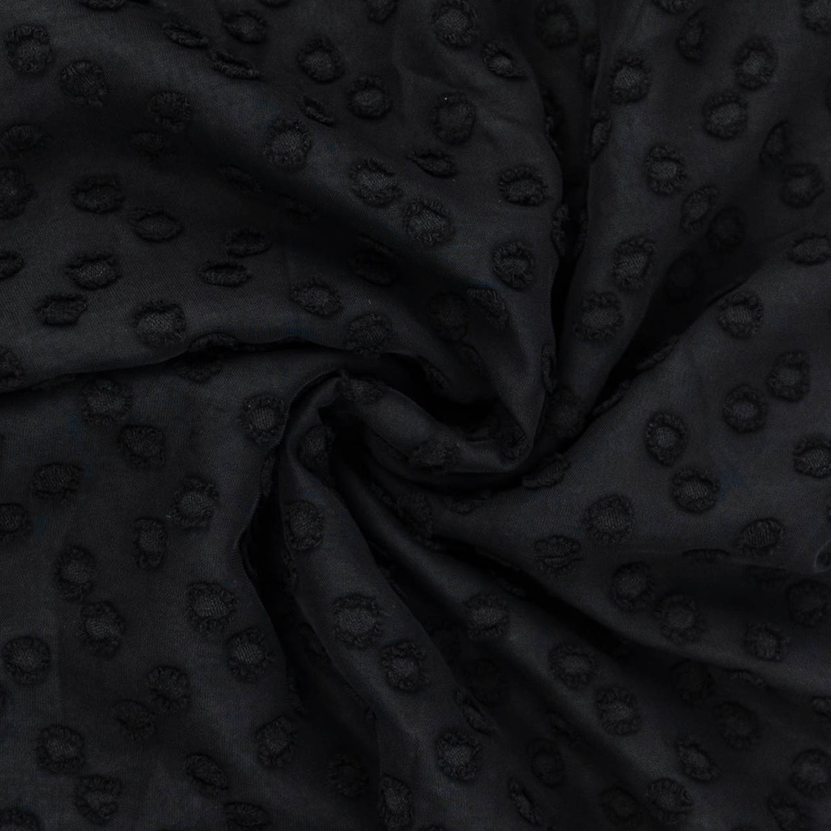 Black Jacquard Dot - 3 Yards