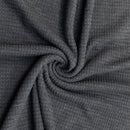 Charcoal waffle knit fabric in a swirl