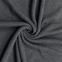 Charcoal waffle knit fabric in a swirl