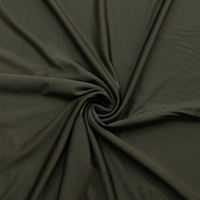 Olive yoga jersey fabric in a swirl